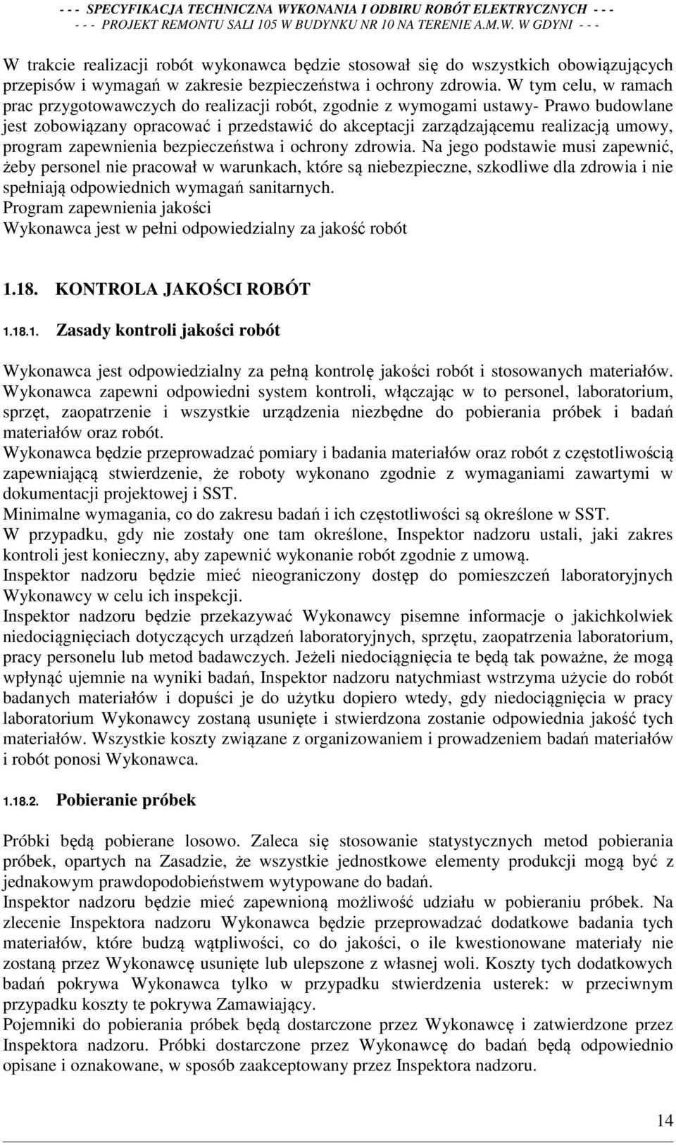 program zapewnienia bezpieczeństwa i ochrony zdrowia.