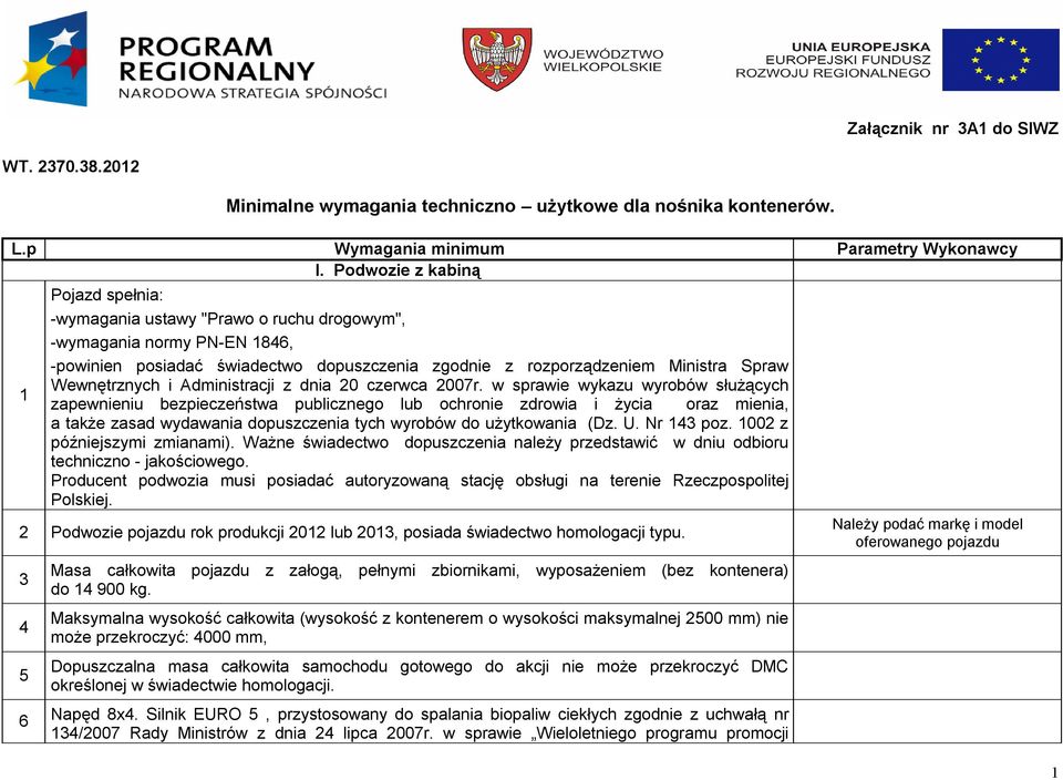 Wewnętrznych i Administracji z dnia 20 czerwca 2007r.