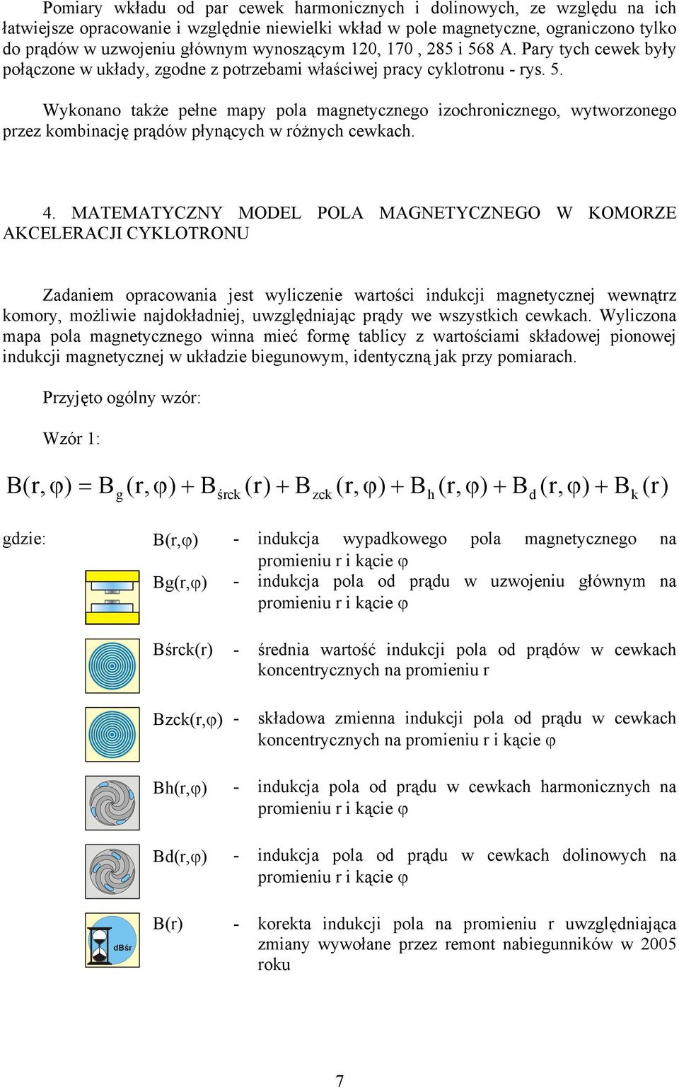 4. MATEMATYCZNY MODEL POLA MAGNETYCZNEGO W KOMORZE AKCELERACJI CYKLOTRONU Zadaniem opracowania jest wyliczenie wartości indukcji magnetycznej wewnątrz komory, możliwie najdokładniej, uwzględniając