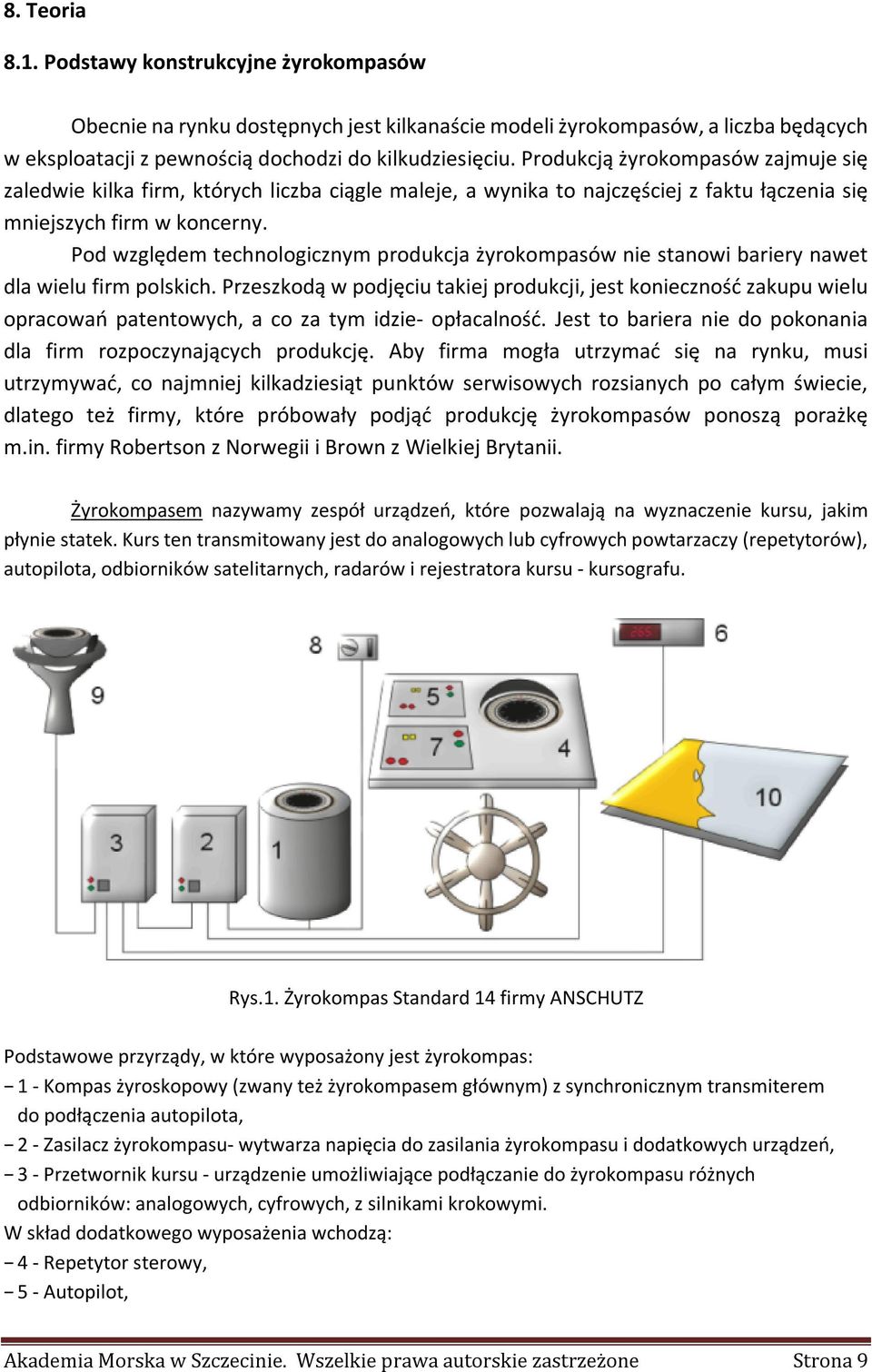 Pod względem technologicznym produkcja żyrokompasów nie stanowi bariery nawet dla wielu firm polskich.