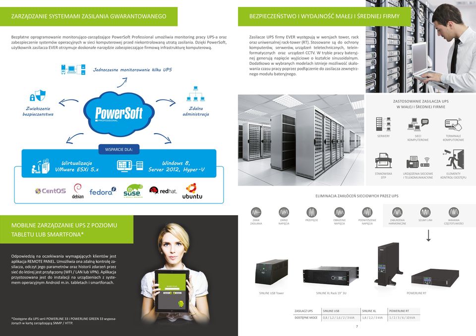 Dzięki PowerSoft, użytkownik zasilacza EVER otrzymuje doskonałe narzędzie zabezpieczające firmową infrastrukturę komputerową.