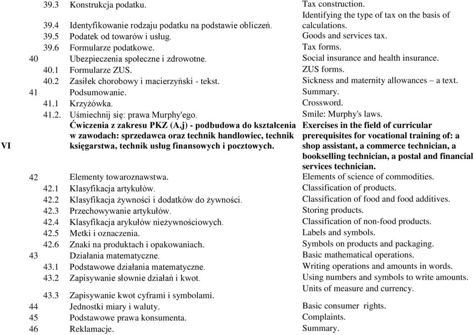 Sickness and maternity allowances a text. 41 Podsumowanie. Summary. 41.1 Krzyżówka. Crossword. 41.2. Uśmiechnij się: prawa Murphy'ego. Smile: Murphy's laws. Ćwiczenia z zakresu PKZ (A.