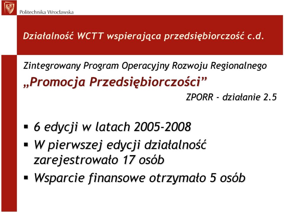 Zintegrowany Program Operacyjny Rozwoju Regionalnego Promocja