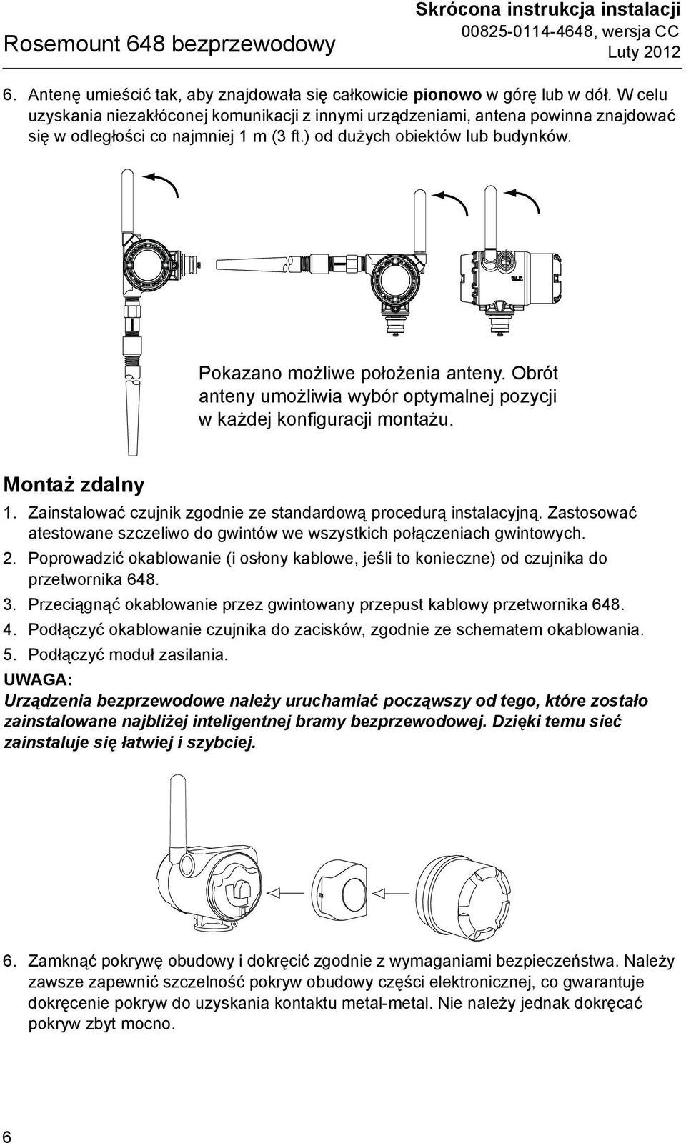 Antenna rotation allows for best installation practices in any configuration. Pokazano możliwe położenia anteny. Obrót anteny umożliwia wybór optymalnej pozycji w każdej konfiguracji montażu.