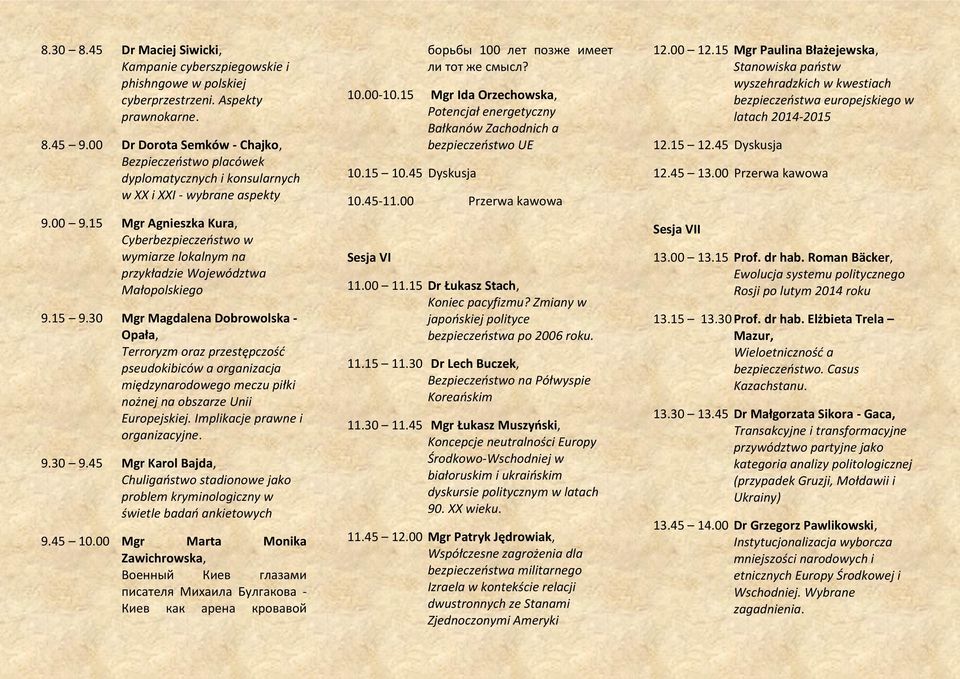 15 Mgr Agnieszka Kura, Cyberbezpieczeństwo w wymiarze lokalnym na przykładzie Województwa Małopolskiego 9.15 9.