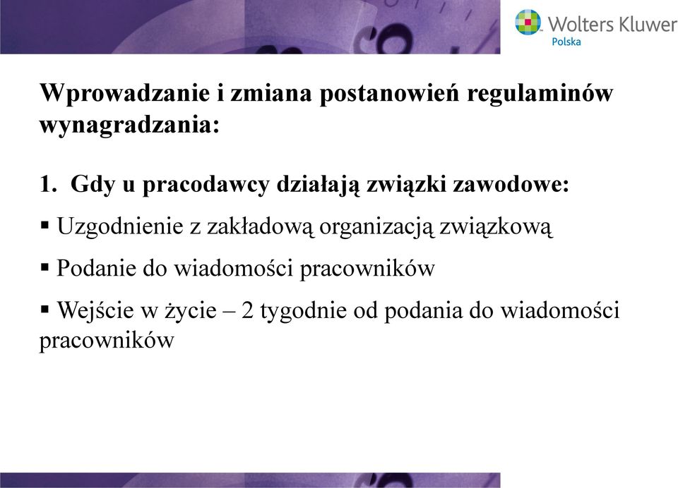 zakładową organizacją związkową Podanie do wiadomości