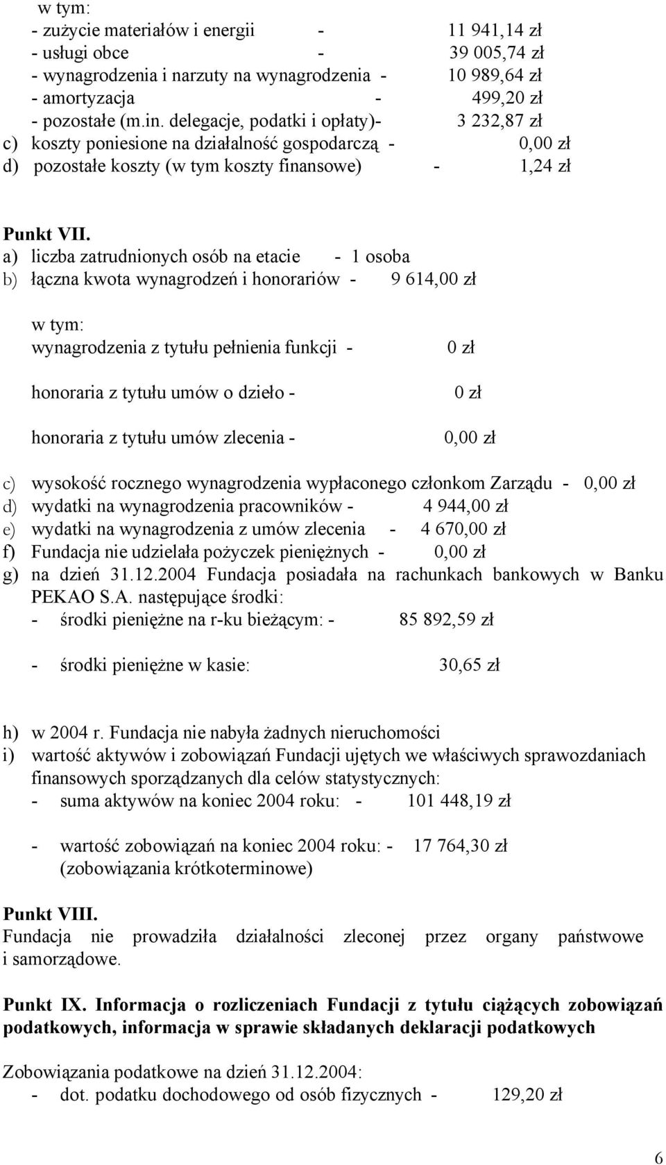 a) liczba zatrudnionych osób na etacie - 1 osoba b) łączna kwota wynagrodzeń i honorariów - 9 614,00 zł w tym: wynagrodzenia z tytułu pełnienia funkcji - honoraria z tytułu umów o dzieło - honoraria