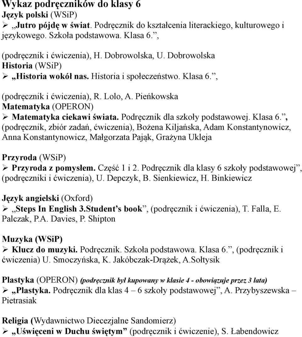 Podręcznik dla szkoły podstawowej. Klasa 6.