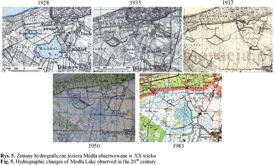 obserwowane w XX wieku Fig. 5.