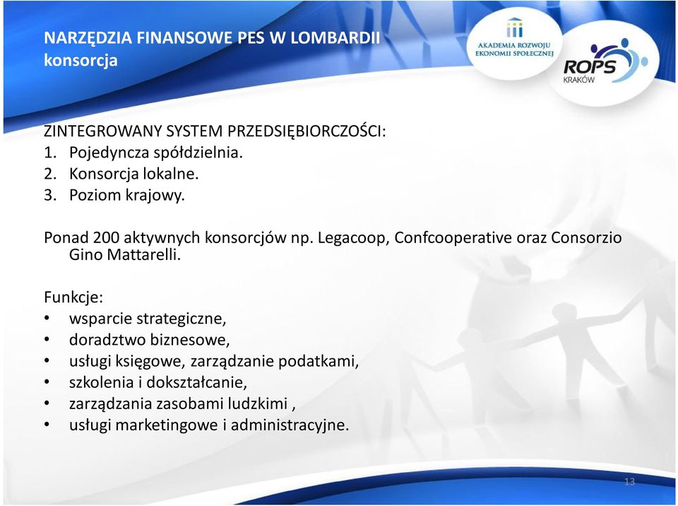 Legacoop, Confcooperative oraz Consorzio Gino Mattarelli.