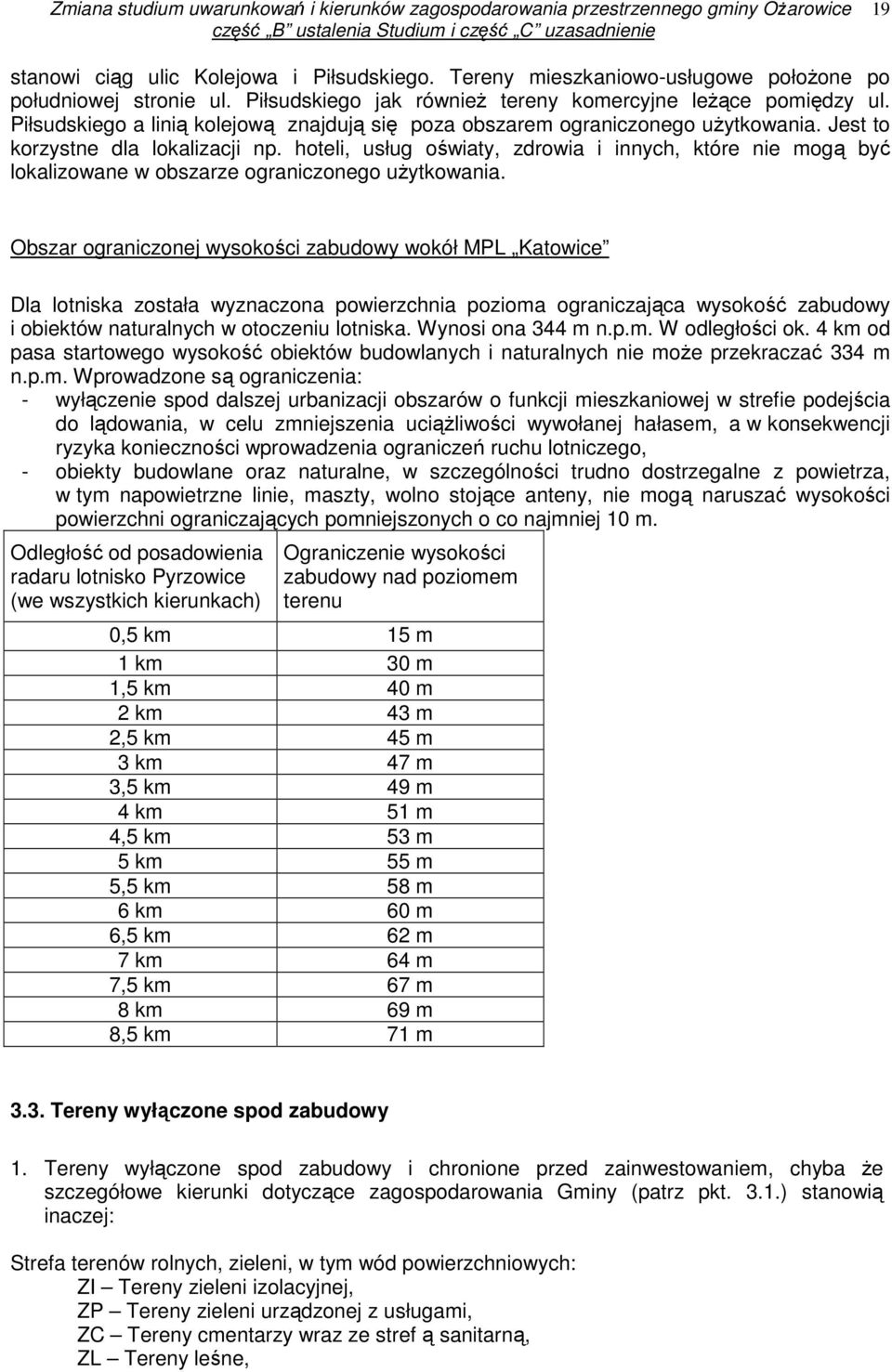 hoteli, usług oświaty, zdrowia i innych, które nie mogą być lokalizowane w obszarze ograniczonego uŝytkowania.