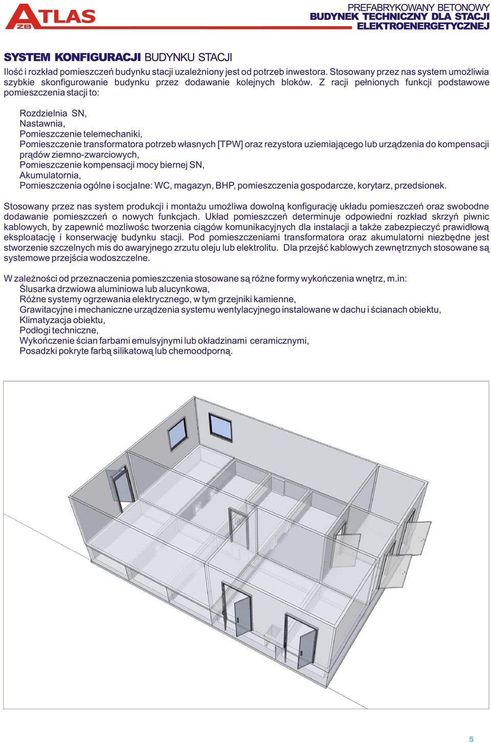 Pomieszczenie transformatora potrzeb w³asnych [TPW] oraz rezystora uziemiaj¹cego lub urz¹dzenia do kompensacji pr¹dów ziemno-zwarciowych,! Pomieszczenie kompensacji mocy biernej SN,! Akumulatornia,!