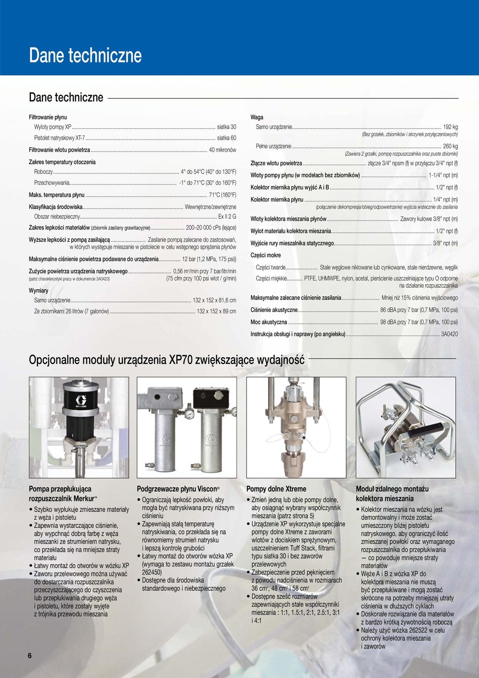 .. Ex II 2 G Zakres lepkości materiałów (zbiornik zasilany grawitacyjnie)... 200 20 000 cps (lejące) Wyższe lepkości z pompą zasilającą.