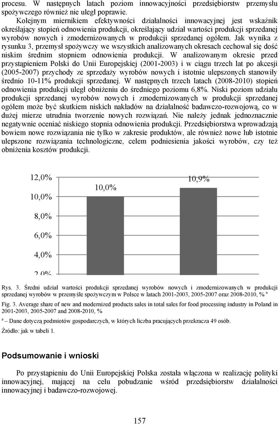 produkcji sprzedanej ogółem. Jak wynika z rysunku 3, przemysł spożywczy we wszystkich analizowanych okresach cechował się dość niskim średnim stopniem odnowienia produkcji.