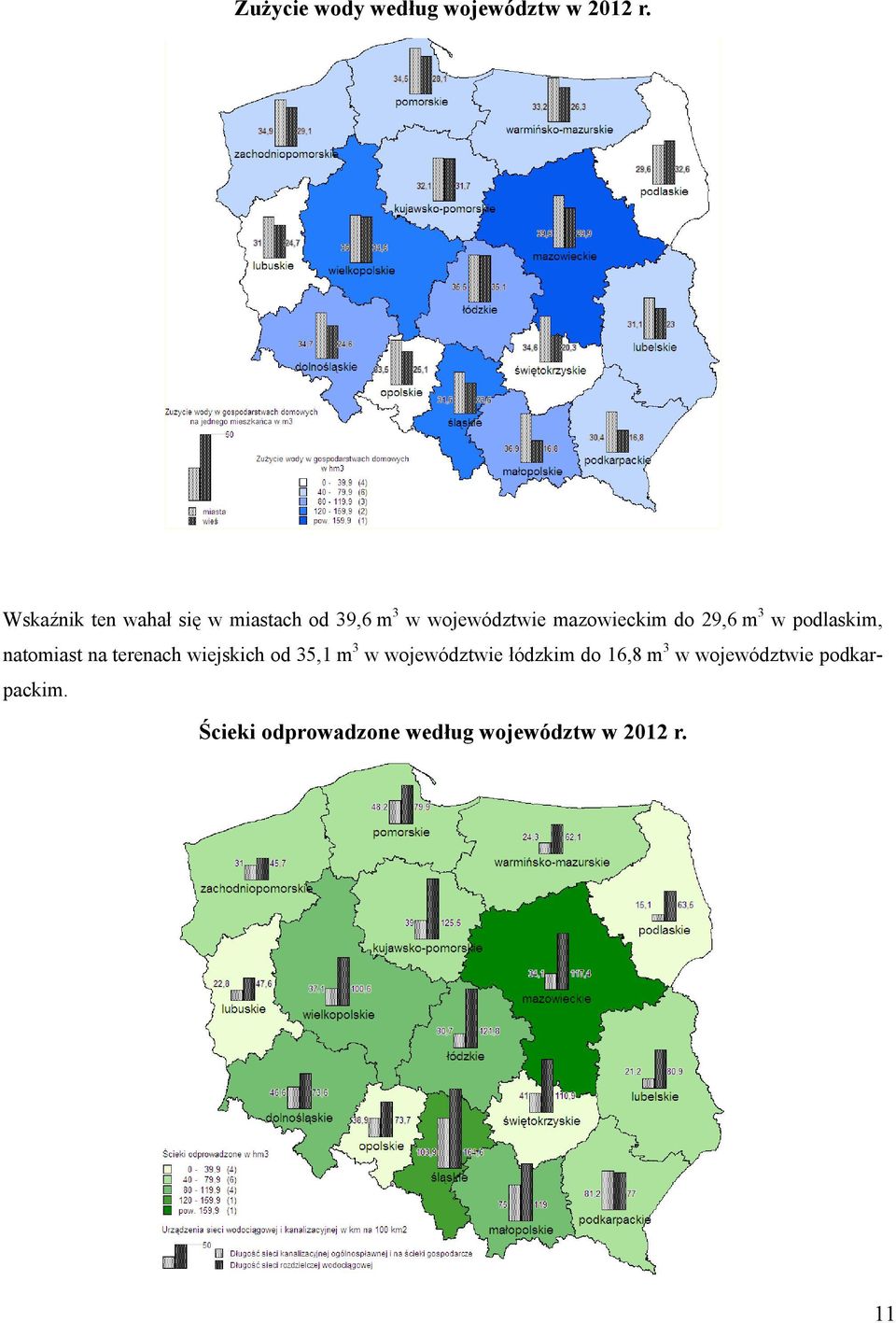 do 29,6 m 3 w podlaskim, natomiast na terenach wiejskich od 35,1 m 3 w