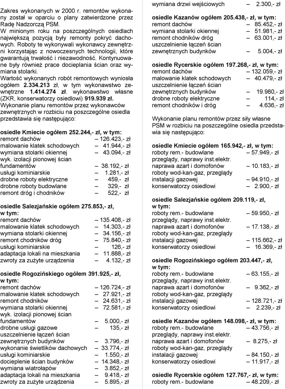 Roboty te wykonywali wykonawcy zewnętrzni korzystając z nowoczesnych technologii, które gwarantują trwałość i niezawodność. Kontynuowane były również prace docieplania ścian oraz wymiana stolarki.