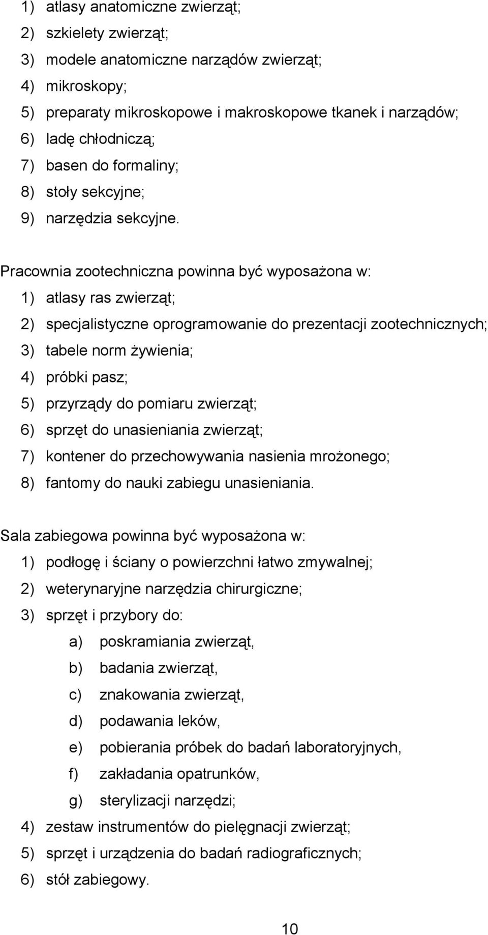 Pracownia zootechniczna powinna być wyposażona w: 1) atlasy ras zwierząt; 2) specjalistyczne oprogramowanie do prezentacji zootechnicznych; 3) tabele norm żywienia; 4) próbki pasz; 5) przyrządy do