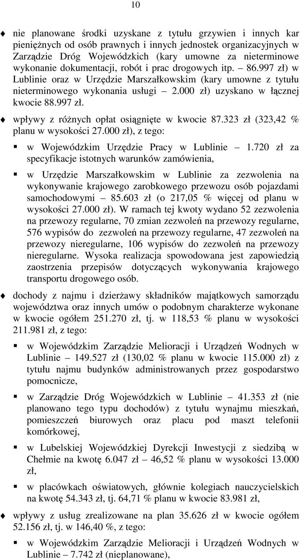 323 zł (323,42 % planu w wysokości 27.000 zł), z tego: w Wojewódzkim Urzędzie Pracy w Lublinie 1.