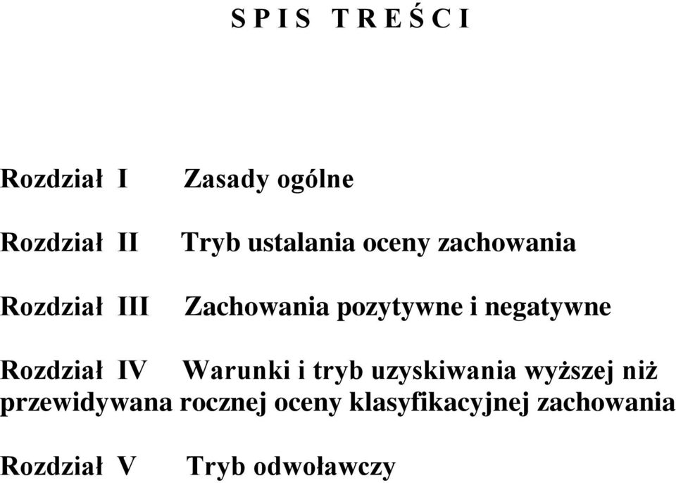 negatywne Rozdział IV Warunki i tryb uzyskiwania wyższej niż