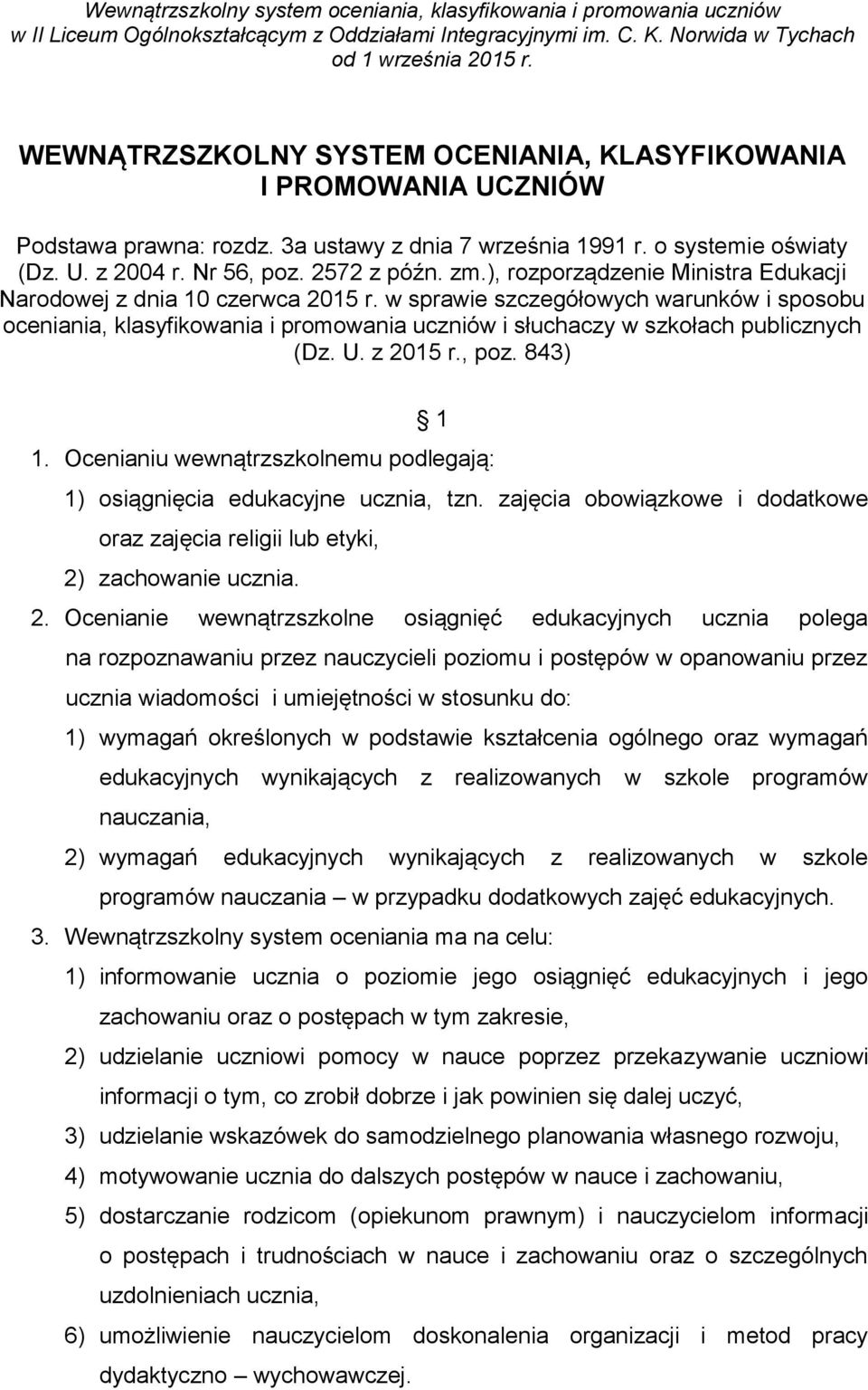 ), rozporządzenie Ministra Edukacji Narodowej z dnia 10 czerwca 2015 r.