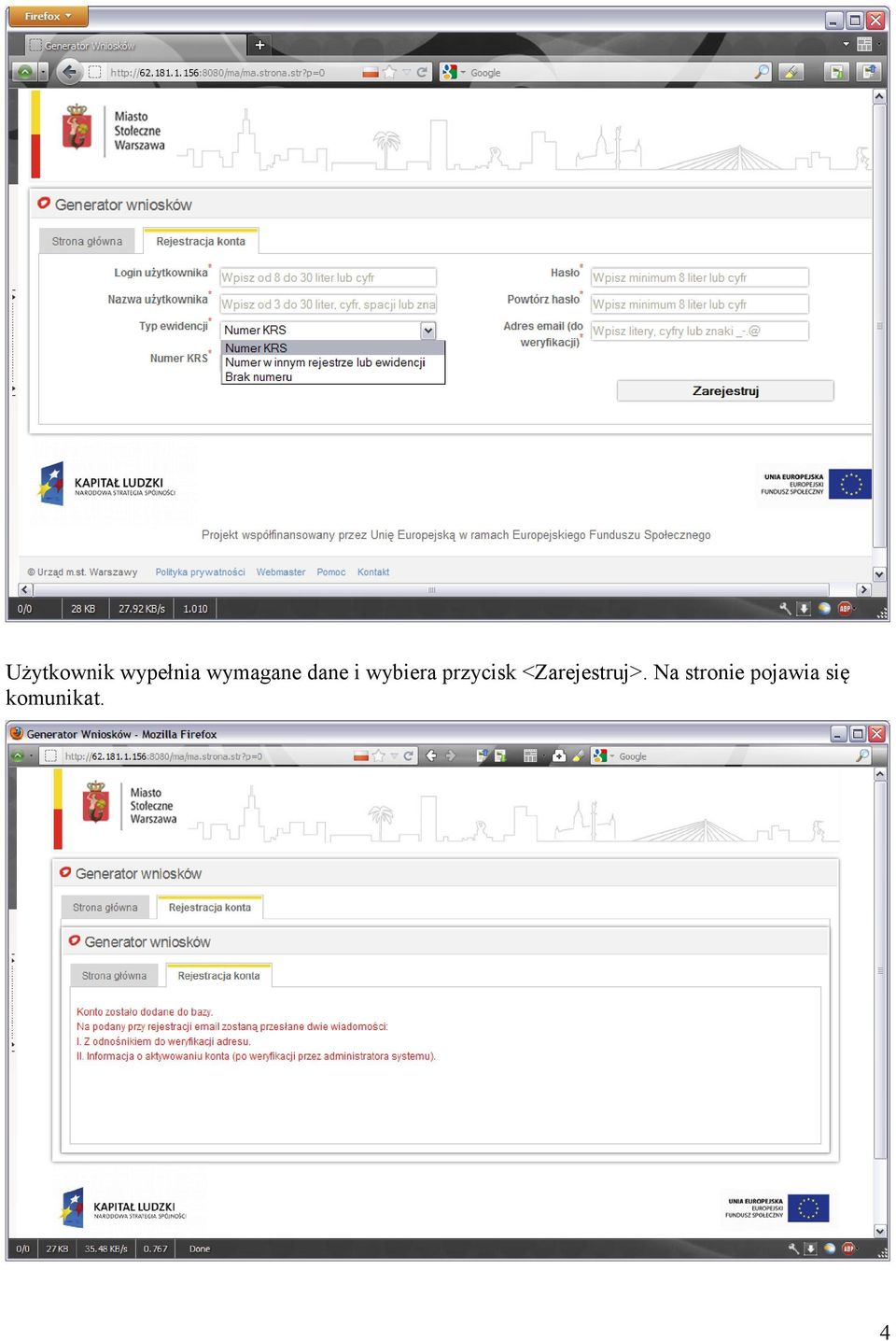 przycisk <Zarejestruj>.