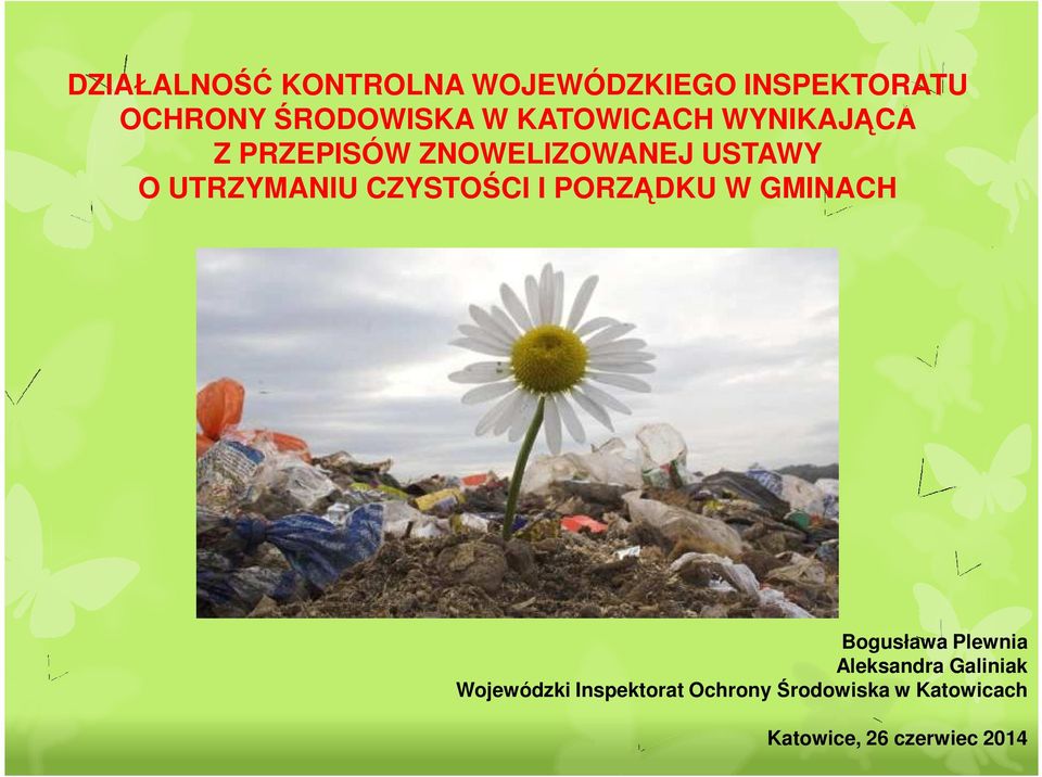 CZYSTOŚCI I PORZĄDKU W GMINACH Bogusława Plewnia Aleksandra Galiniak