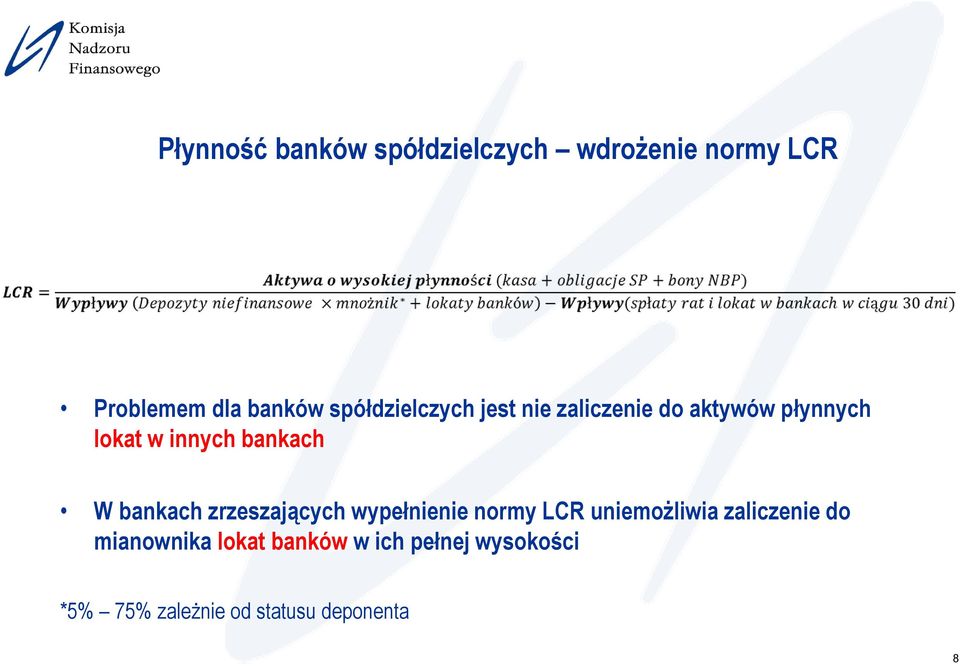 W bankach zrzeszających wypełnienie normy LCR uniemożliwia zaliczenie do