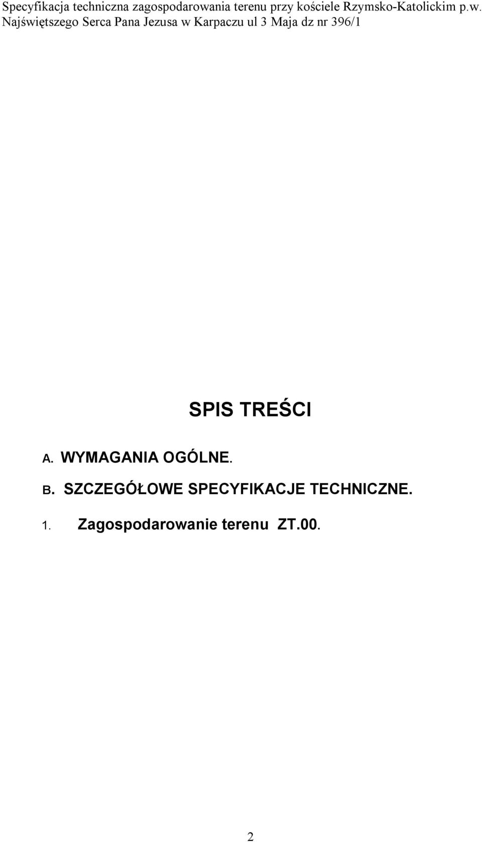 SZCZEGÓŁOWE SPECYFIKACJE