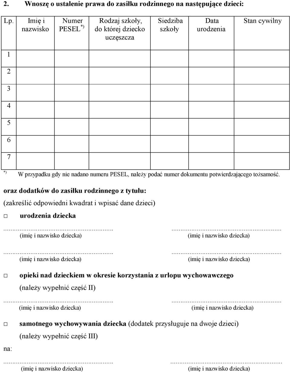 numeru PESEL, należy podać numer dokumentu potwierdzającego tożsamość.