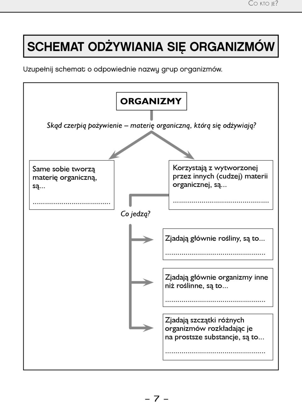 ..... Co jedzą? Korzystają z wytworzonej przez innych (cudzej) materii organicznej, są...... Zjadają głównie rośliny, są to.