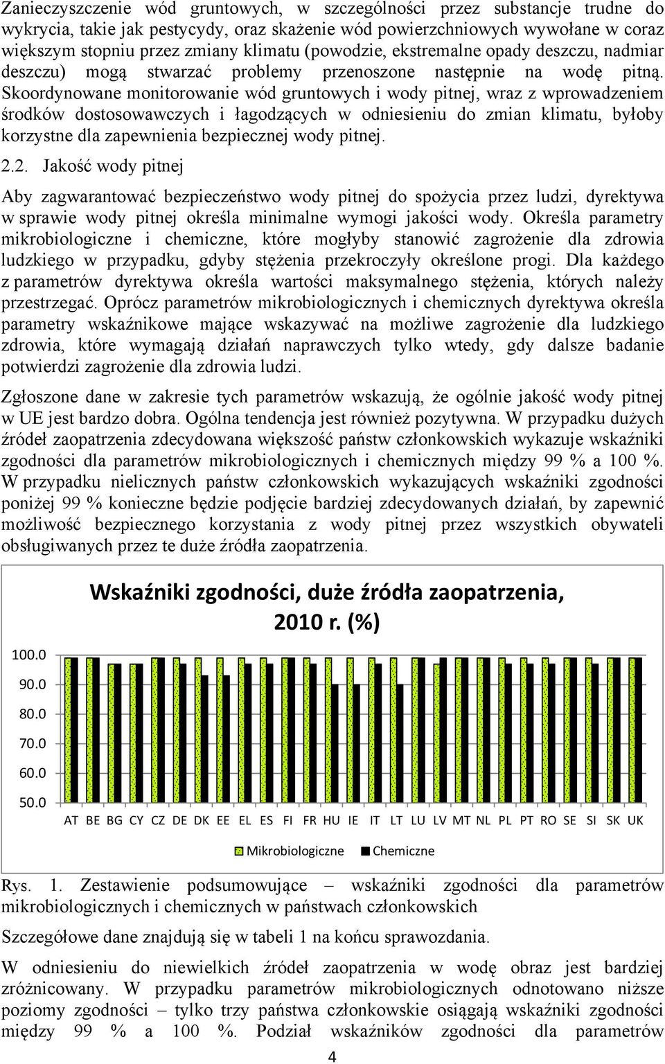 Skoordynowane monitorowanie wód gruntowych i wody pitnej, wraz z wprowadzeniem środków dostosowawczych i łagodzących w odniesieniu do zmian klimatu, byłoby korzystne dla zapewnienia bezpiecznej wody