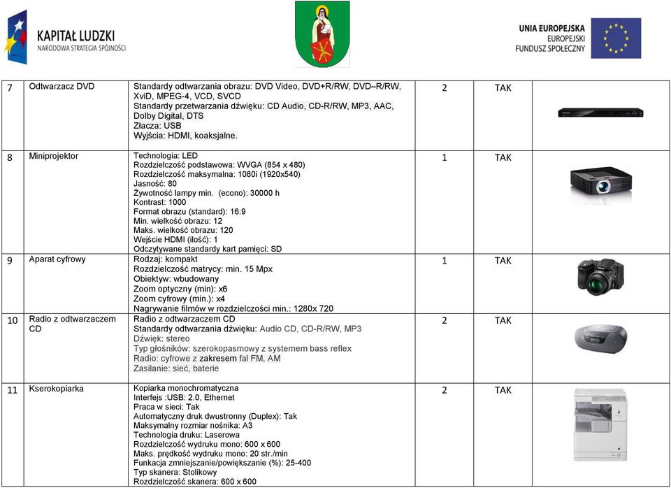 (econo): 30000 h Kontrast: 1000 Format obrazu (standard): 16:9 Min. wielkość obrazu: 12 Maks.