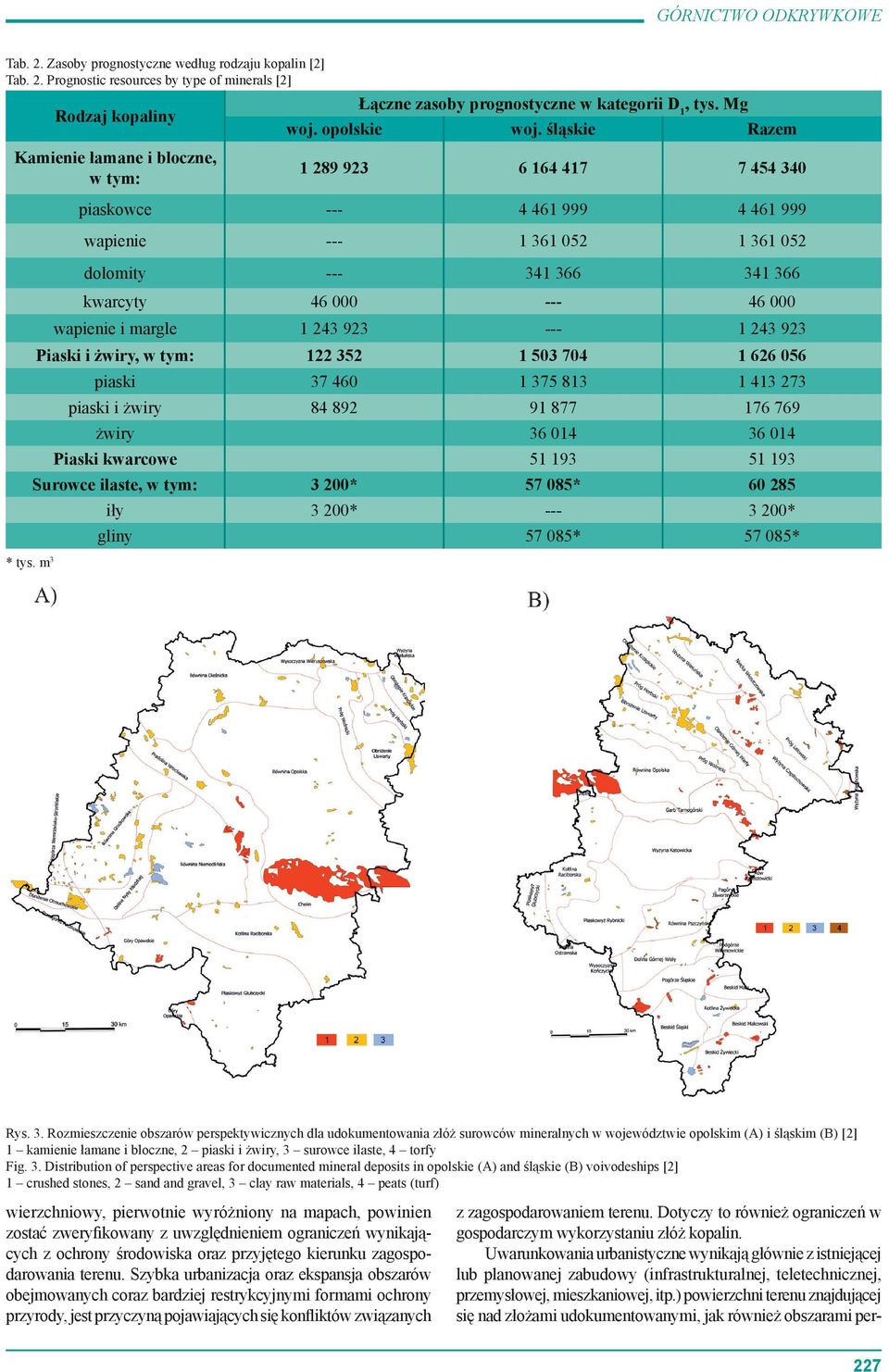 śląskie Razem 1 289 923 6 164 417 7 454 340 piaskowce --- 4 461 999 4 461 999 wapienie --- 1 361 052 1 361 052 dolomity --- 341 366 341 366 kwarcyty 46 000 --- 46 000 wapienie i margle 1 243 923 ---