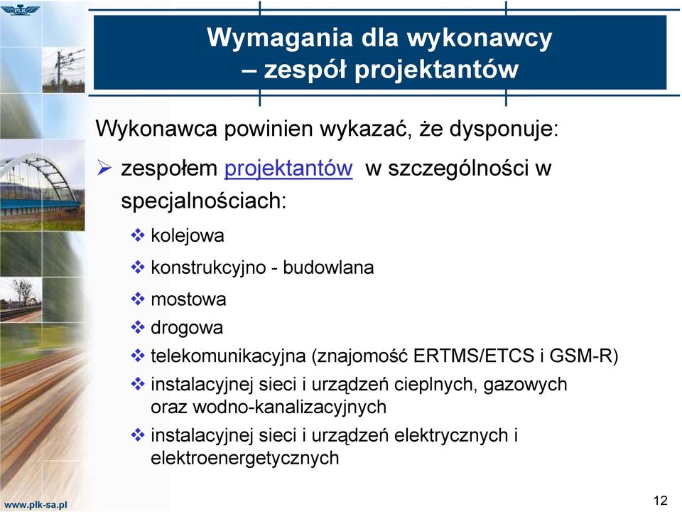 drogowa telekomunikacyjna (znajomość ERTMS/ETCS i GSM-R) instalacyjnej sieci i urządzeń