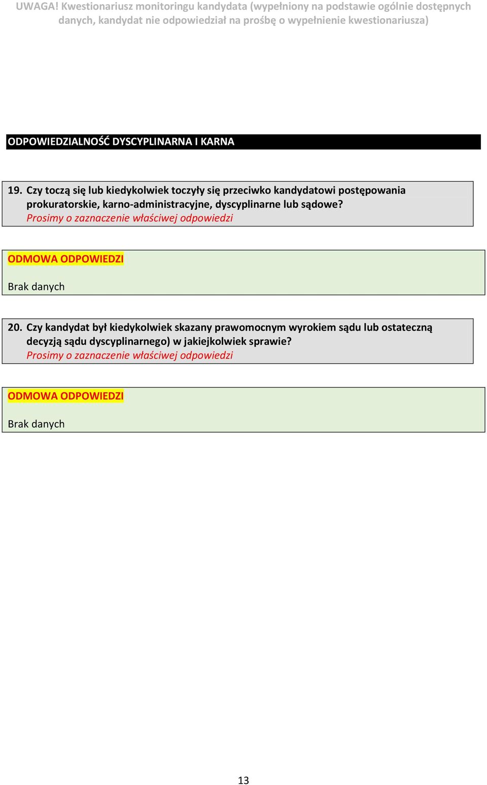 karno-administracyjne, dyscyplinarne lub sądowe?