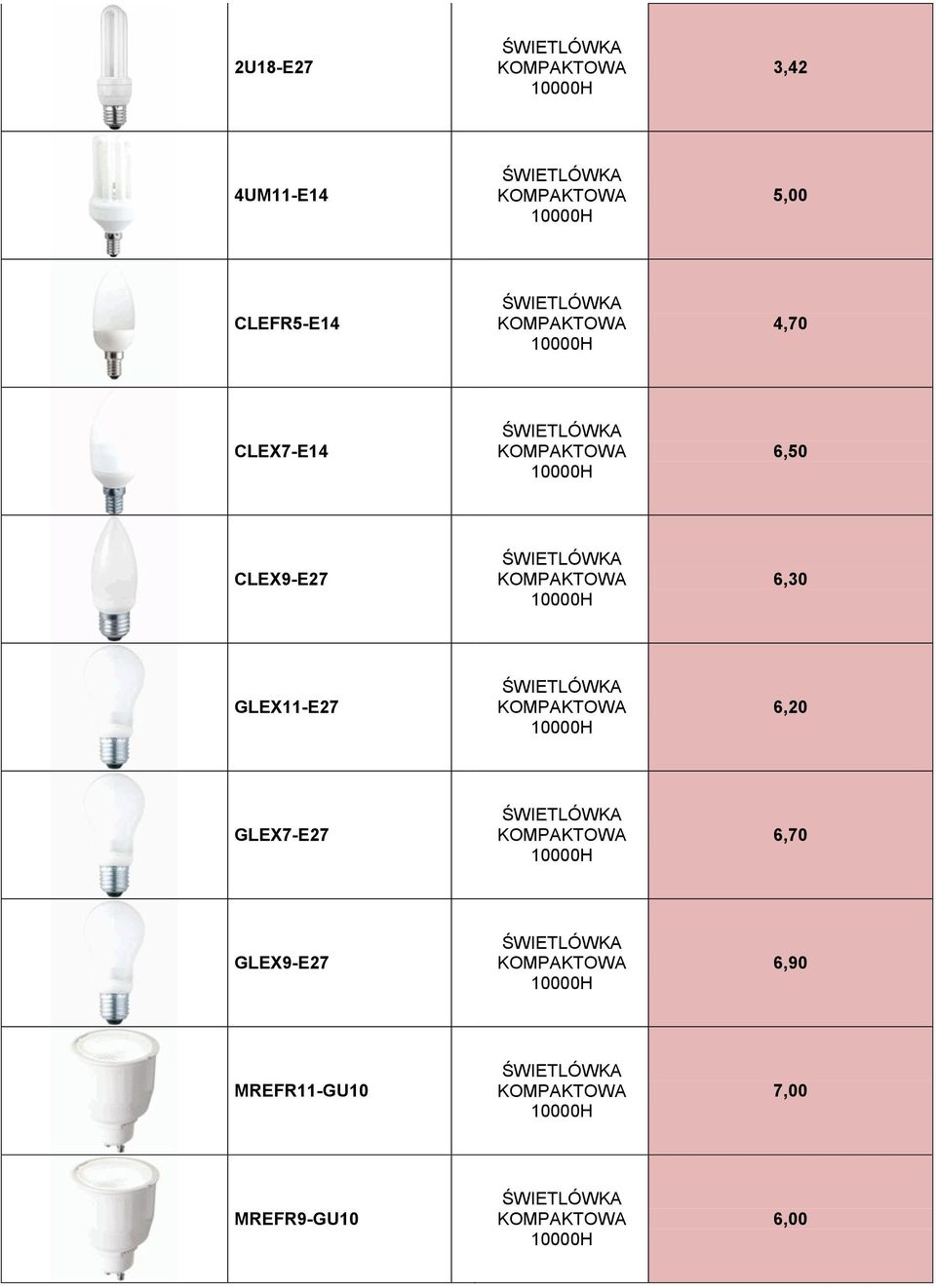 CLEX9-E27 6,30 GLEX11-E27 6,20