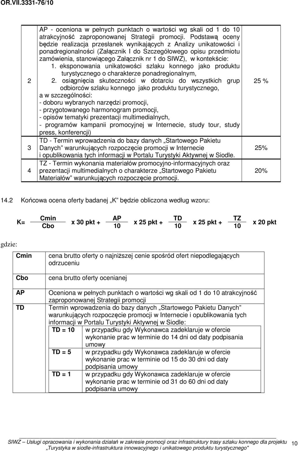 kontekście: 1. eksponowania unikatowości szlaku konnego jako produktu turystycznego o charakterze ponadregionalnym, 2.