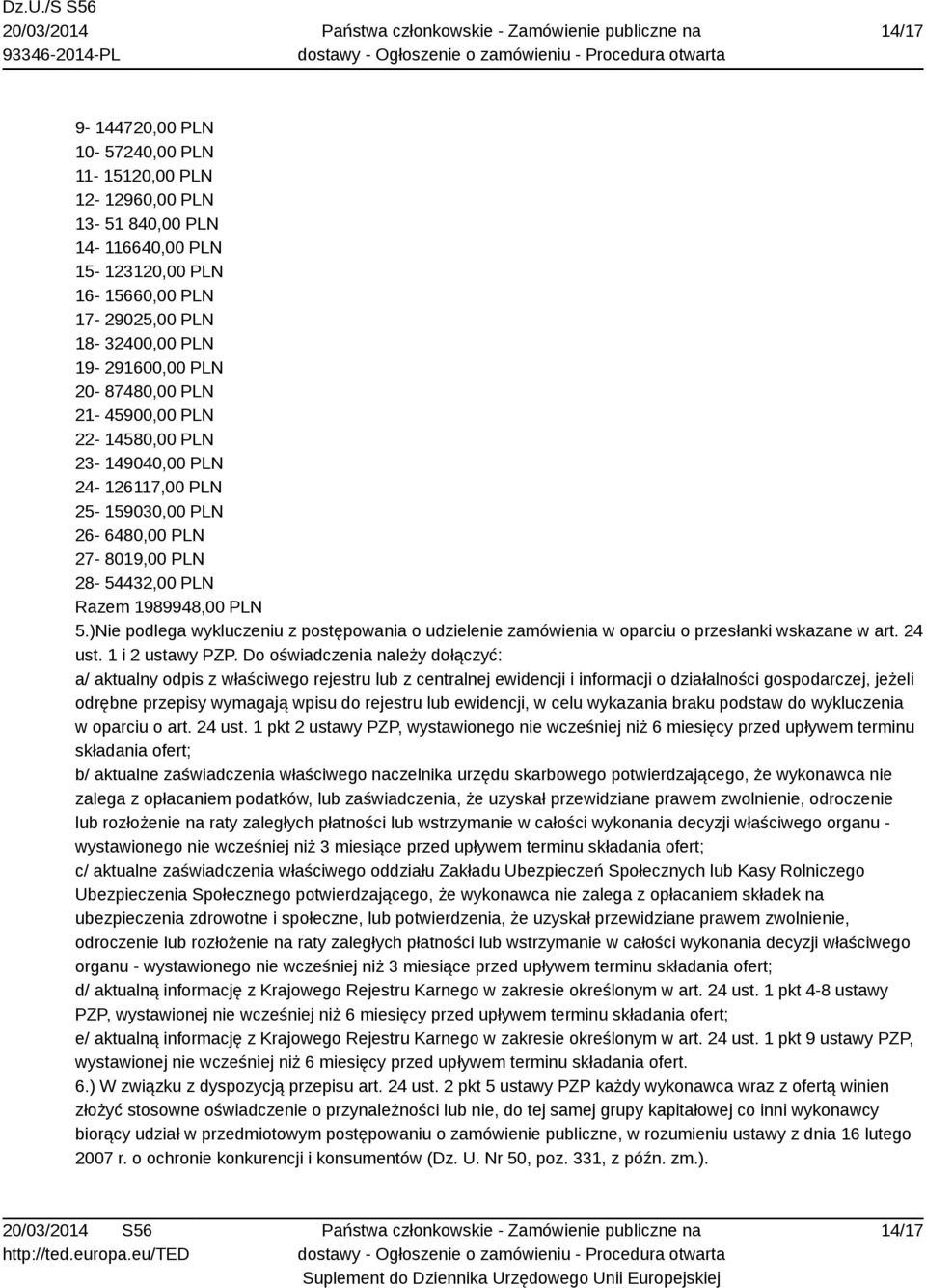 )Nie podlega wykluczeniu z postępowania o udzielenie zamówienia w oparciu o przesłanki wskazane w art. 24 ust. 1 i 2 ustawy PZP.