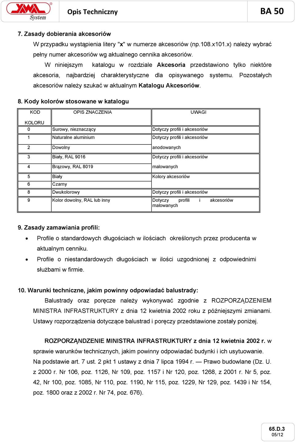 W niniejszym katalogu w rozdziale Akcesoria przedstawiono tylko niektóre akcesoria, najbardziej charakterystyczne dla opisywanego systemu.