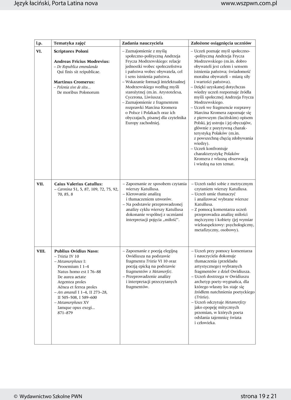 Wskazanie formacji intelektualnej Modrzewskiego wed ug myêli staro ytnej (m.in. Arystotelesa, Cycerona, Liwiusza).