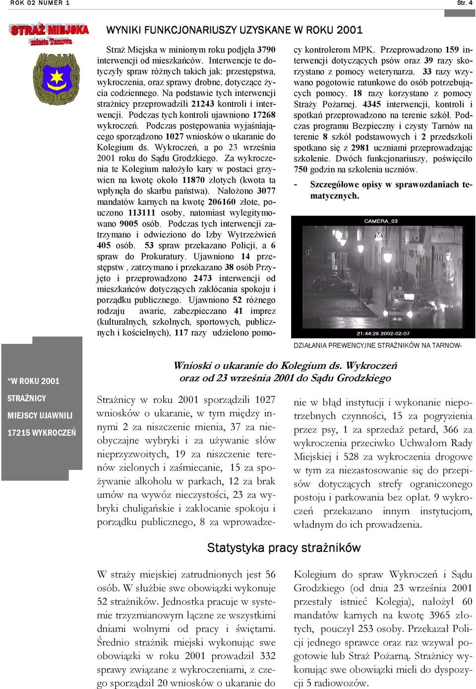 Na podstawie tych interwencji straŝnicy przeprowadzili 21243 kontroli i interwencji. Podczas tych kontroli ujawniono 17268 wykroczeń.