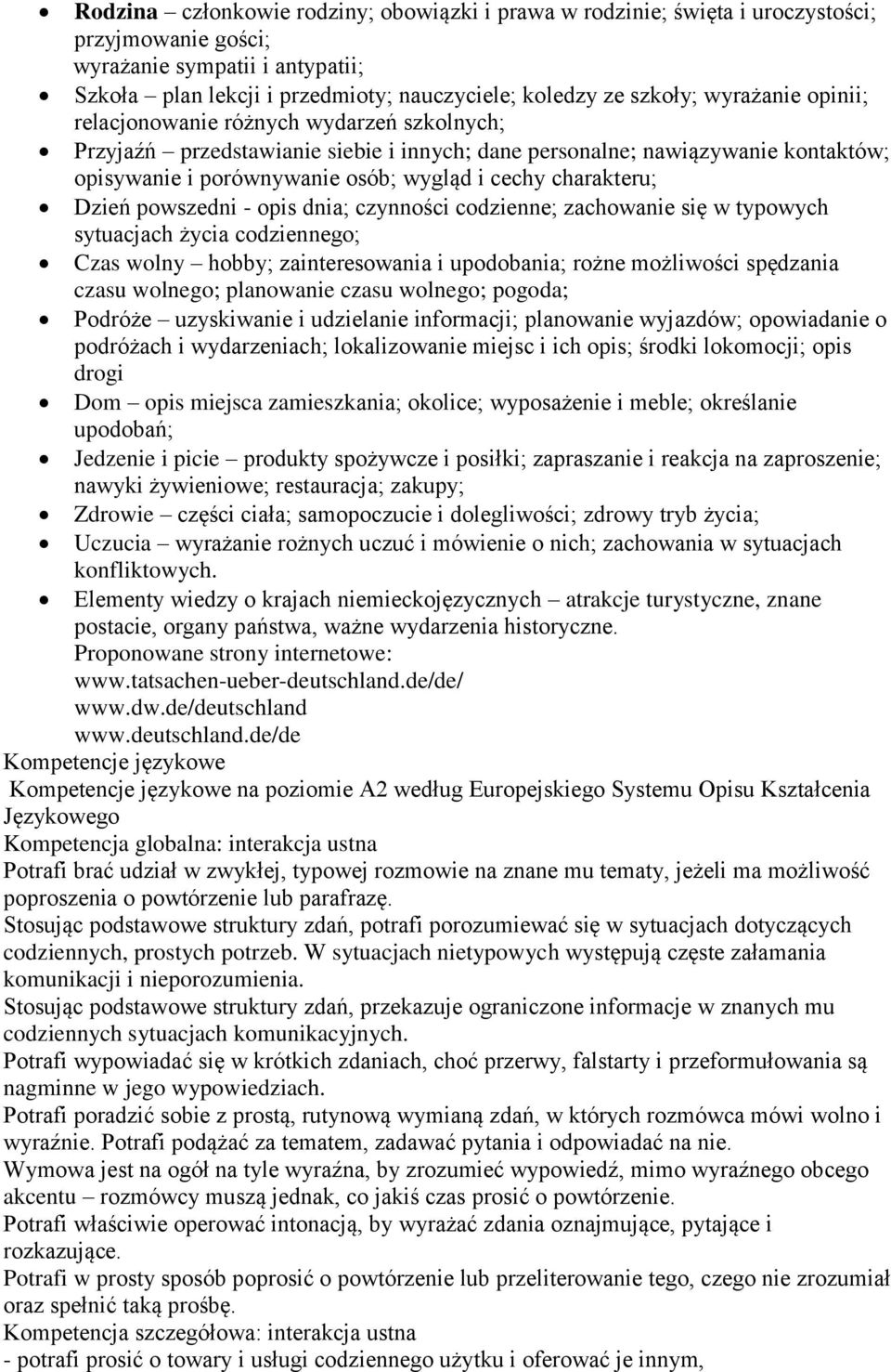 charakteru; Dzień powszedni - opis dnia; czynności codzienne; zachowanie się w typowych sytuacjach życia codziennego; Czas wolny hobby; zainteresowania i upodobania; rożne możliwości spędzania czasu