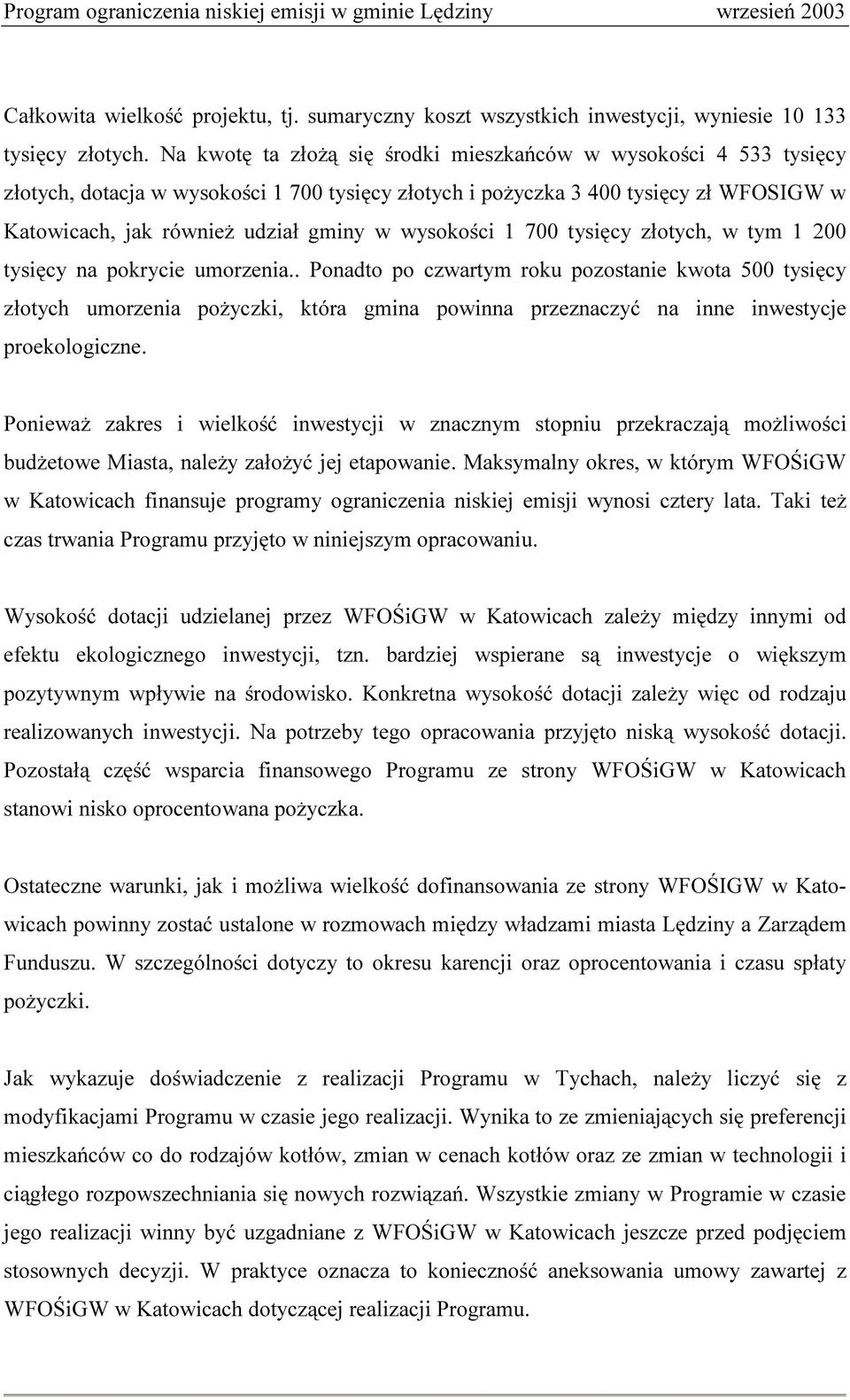 wysokości 1 700 tysięcy złotych, w tym 1 200 tysięcy na pokrycie umorzenia.