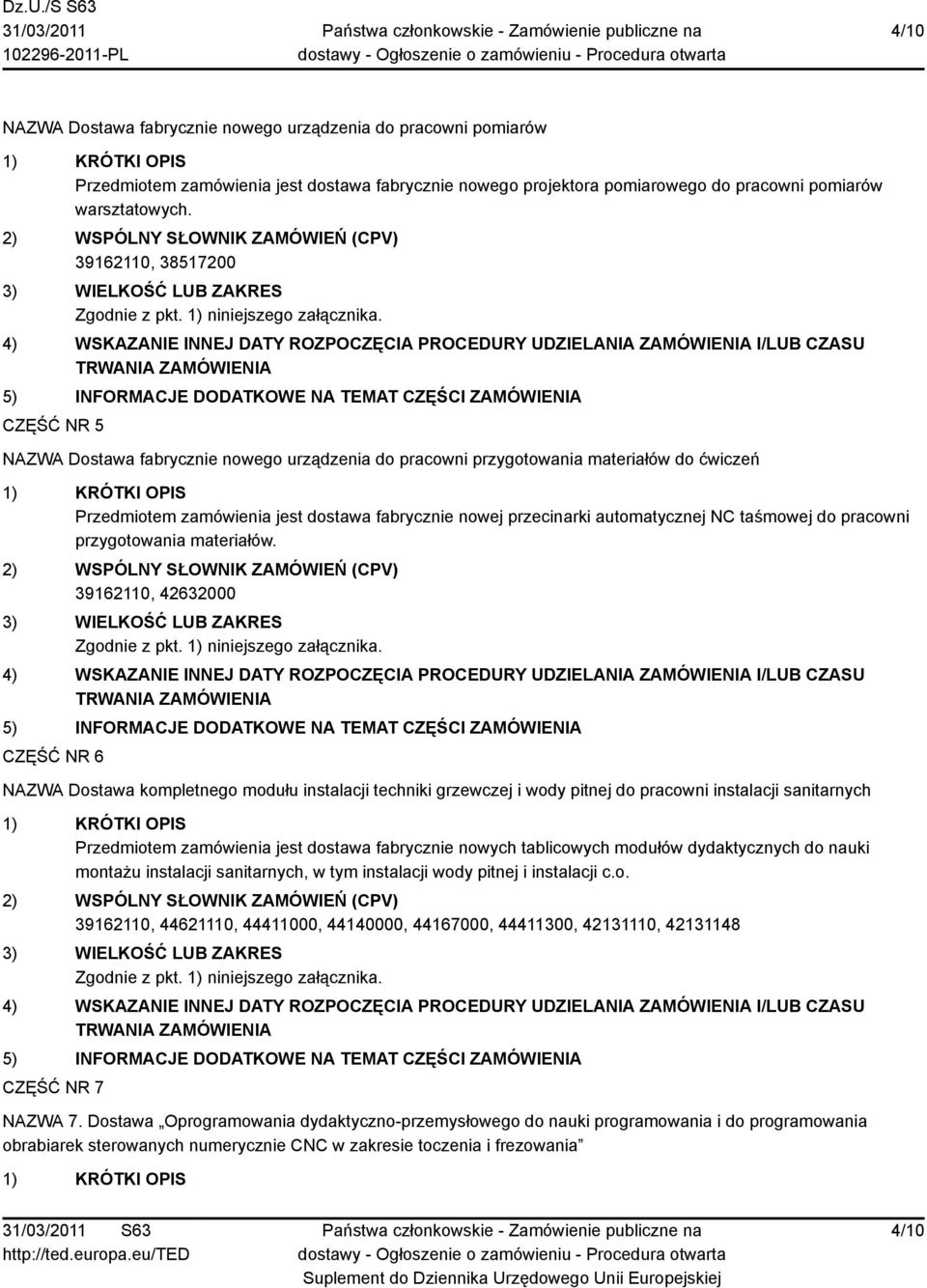 NC taśmowej do pracowni przygotowania materiałów.