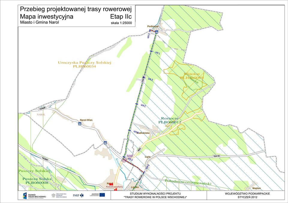 5 km 6 km Koci parafialny STUDIUM WYKONALNOCI PROJEKTU "TRASY