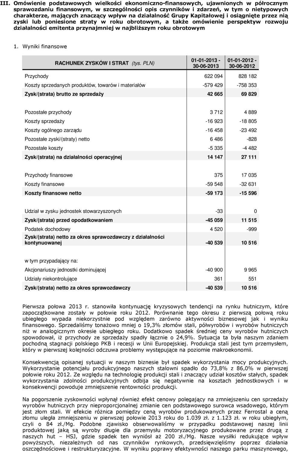 najbliŝszym roku obrotowym 1. Wyniki finansowe RACHUNEK ZYSKÓW I STRAT (tys.