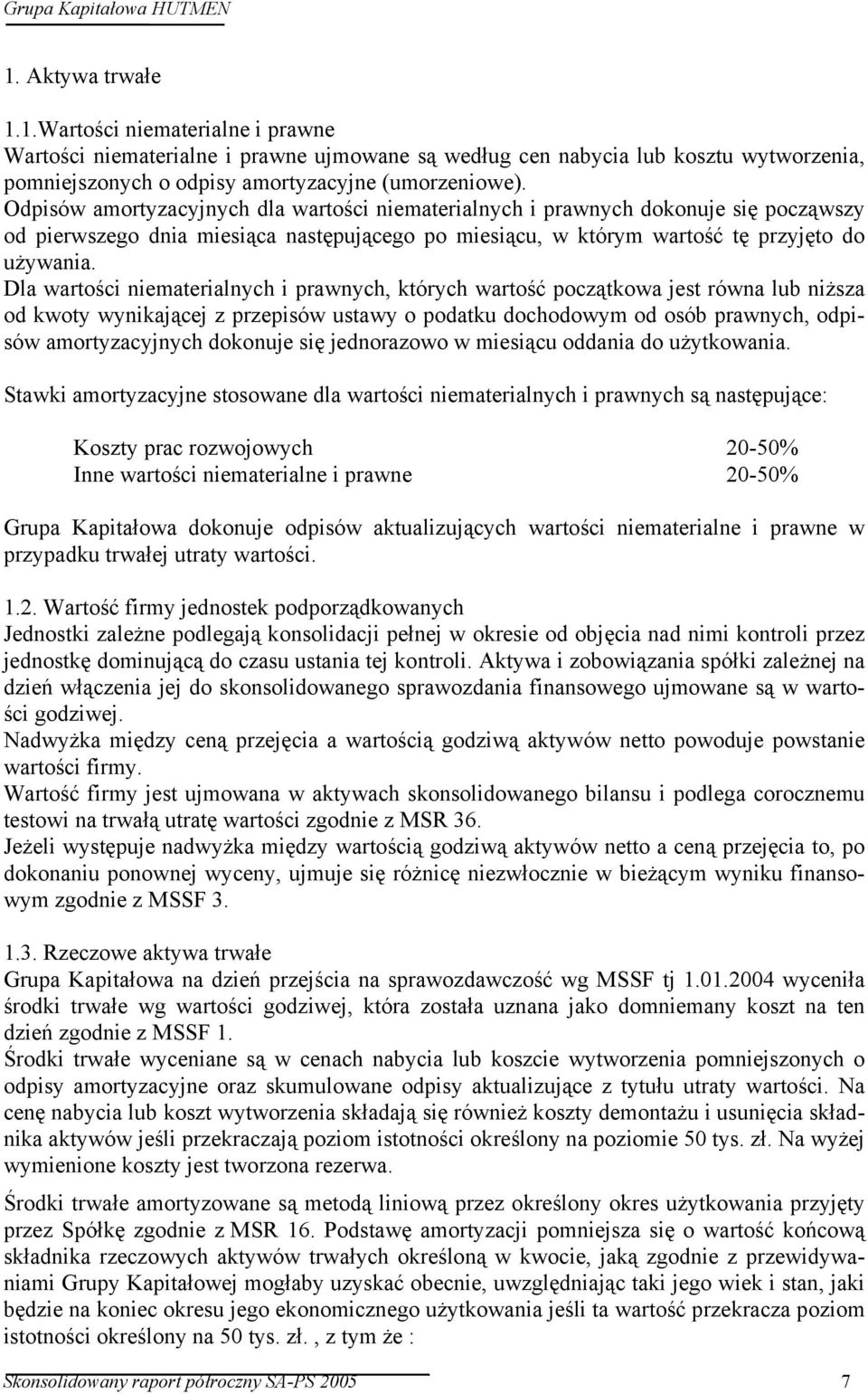 Dla wartości niematerialnych i prawnych, których wartość początkowa jest równa lub niższa od kwoty wynikającej z przepisów ustawy o podatku dochodowym od osób prawnych, odpisów amortyzacyjnych