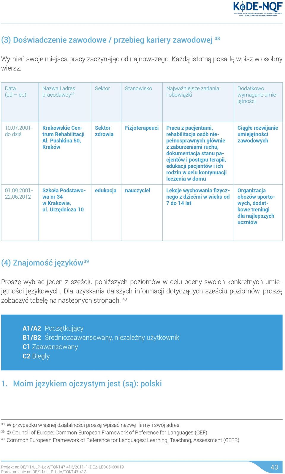 Pushkina 50, Kraków Sektor zdrowia Fizjoterapeuci Praca z pacjentami, rehabilitacja osób niepełnosprawnych głównie z zaburzeniami ruchu, dokumentacja stanu pacjentów i postępu terapii, edukacji