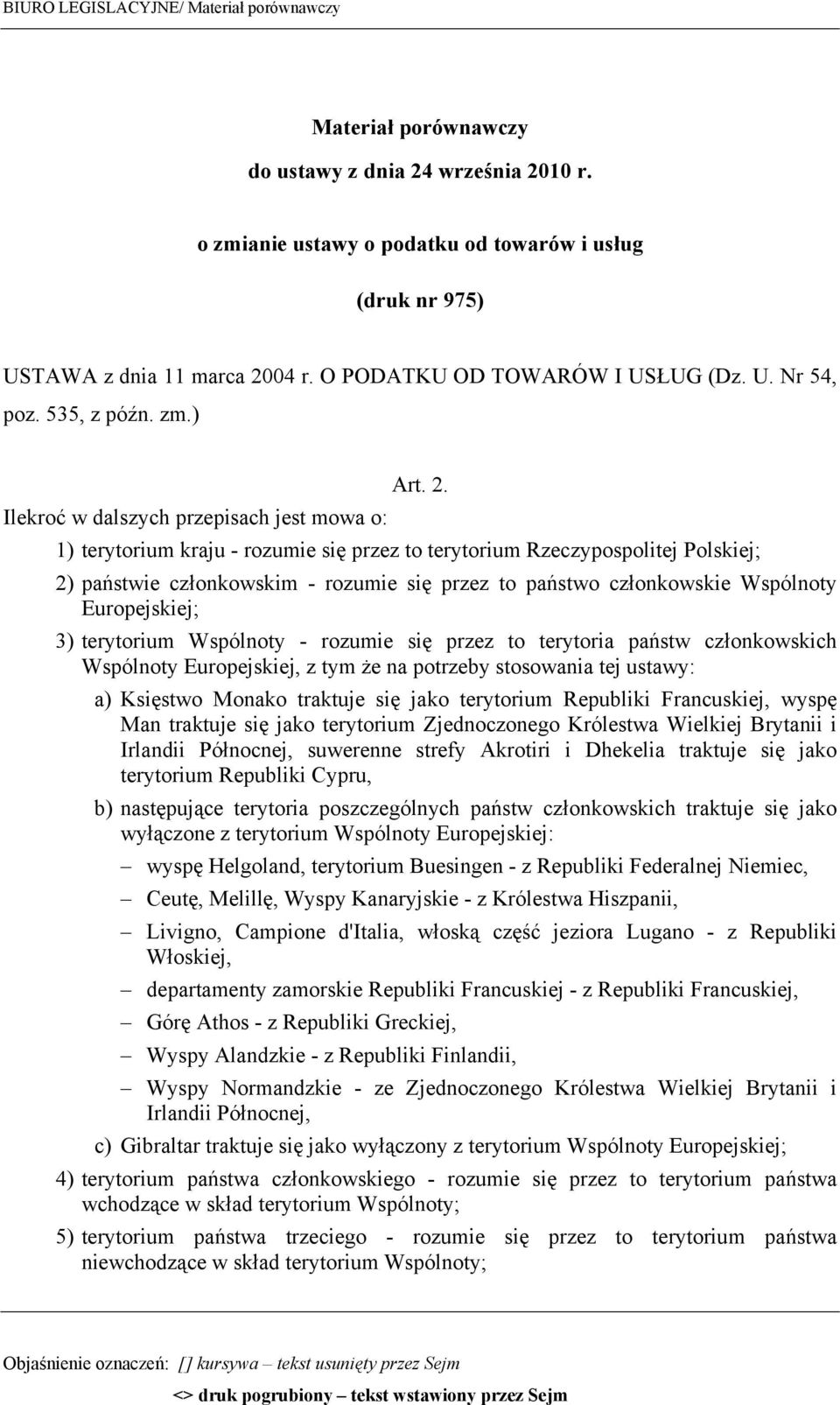 Ilekroć w dalszych przepisach jest mowa o: 1) terytorium kraju - rozumie się przez to terytorium Rzeczypospolitej Polskiej; 2) państwie członkowskim - rozumie się przez to państwo członkowskie