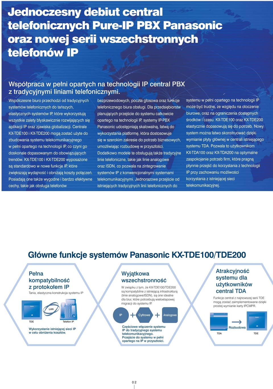 Wspó³czesne biuro przechodzi od tradycyjnych systemów telefonicznych do tañszych, elastycznych systemów IP, które wykorzystuj¹ wszystkie zalety b³yskawicznie rozwijaj¹cych siê aplikacji IP oraz